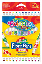 Flamastry dwukolorowe 12 sztuk / 24 kol. Colorino