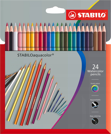Kredka drewniana STABILO aquacolor etui 24 szt.