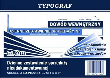 Dzienne zestawienie sprzed. nieudok Typograf 02141
