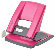 Dziurkacz do 30 kartek metalowy różowy biurowy