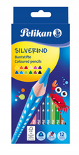 Kredki trójkątne Pelikan Silverino cienkie 12 kol