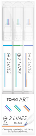 Cienkopisy 2 Lines Toma TO-348-B Zestaw 3 sztuk