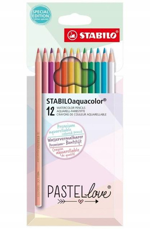 KREDKI STABILO AQUACOLOR 12SZT.PASTELLOVE WALLET