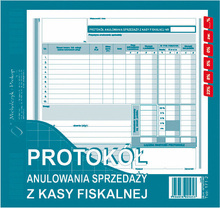 Protokół anulowania sprzedaży z kas 171-2 2/3A4 80