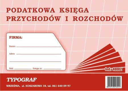 Podatkowa księga przychodów i rozch Typograf 48002