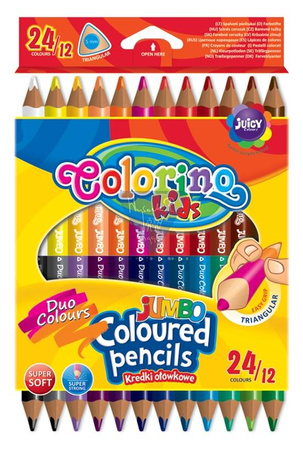 Kredki ołówkowe trójkątne Jumbo 12 szt. Colorino