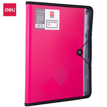 TECZKA Z GUMKĄ DELI A4 7-PRZEGRÓDEK SERIA RIO RÓŻÓWA