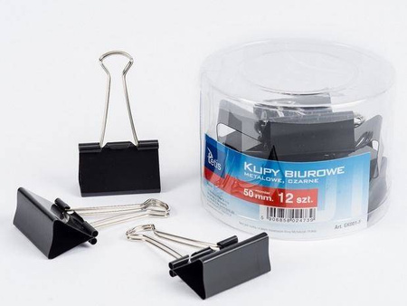 Klipy biurowe Tetis GK001 12 sztuk rozmiar 50 mm