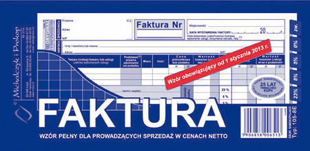 Faktura netto Michalczyk i Prokop 105-8E 1/3 A4 80