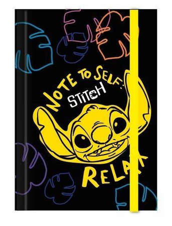 DISNEY BLACK TECZKA PRZESTRZ A4 Z GUMKĄ  WZÓR 2 STITCH COOLPACK