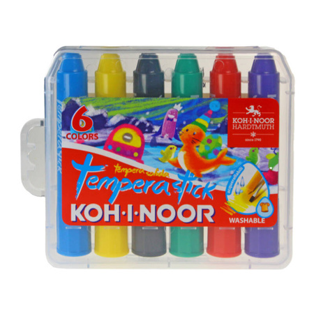 Tempera Stick kredki woskowe wykręcane 6 sztuk Koh-I-Noor