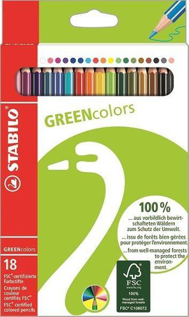 Kredki STABILO GREENcolors etui 18 szt. FSC