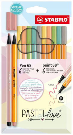 CIENKOPIS STABILO PEN&POINT PASTELLOVE 12SZT