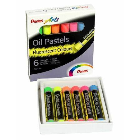 Pastele olejne fluorescencyjne Pentel 6 kolorów