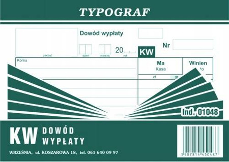 Druki samokopiujące Typograf kw A6