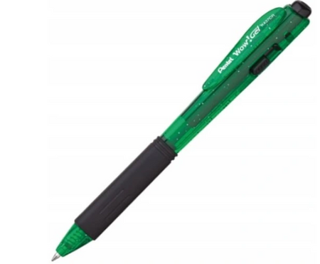 Długopis żelowy Pentel WOW ZIELONY brokatowa obudowa