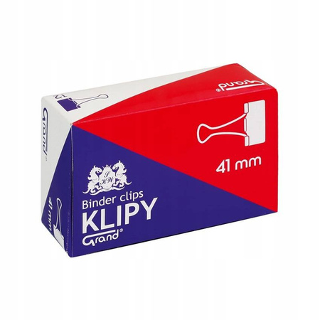 Klipy biurowe czarne 41 mm Grand