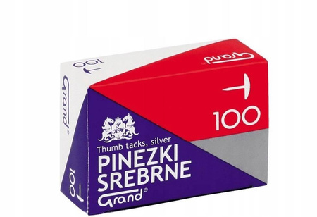 Pinezki srebrne Grand S-100 100 szt. galwanizowane