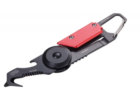 BRELOK TROIKA EGON Z KARABIŃCZYKIEM, 5 FUNKCJI, CZARNY/CZERWONY