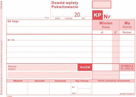 Dowód wpłaty KP Michalczyk i Prokop 401-5 A6 80