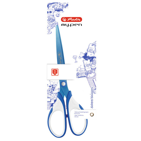Nozyczki Herlitz My Pen 18cm biało/niebieskie