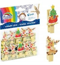 Ozdoby drewniane spinacz renifer, 10 szt. FIORELLO