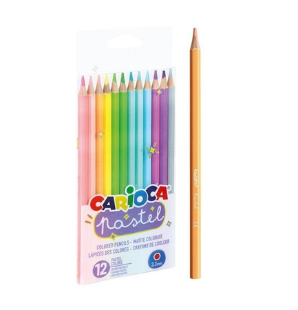 Kredki ołówkowe pastelowe CARIOCA 12 kolorów