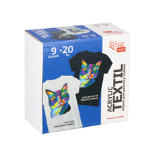 ROSA TALENT FARBY DO TKANIN 9 KOLORÓW X 20 ML