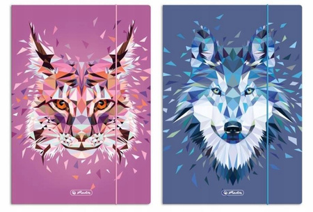 Teczka z gumką HERLITZ Lynx Animal A4 (róż)