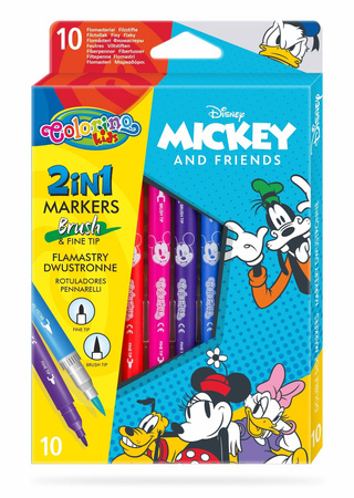 Flamastry dwustronne 10kol. Colorino Mickey Mouse