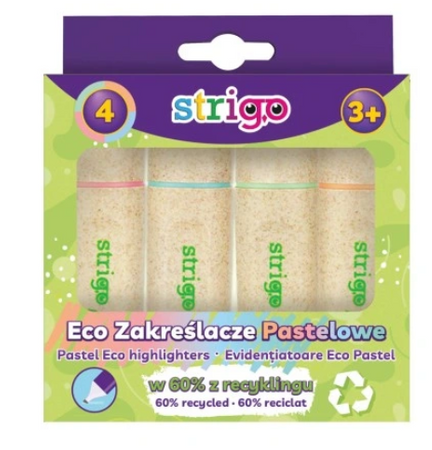 Strigo zakreślasz w ekologicznej obudowie Hi-Text pastel 4 sztuki