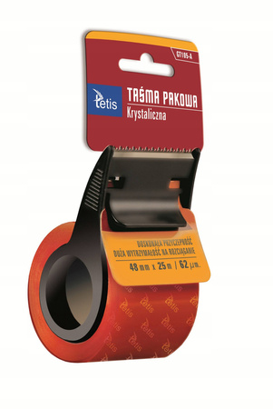 TAŚMA TETIS 48X25M TRANSPARENTNA ZE ZRYW.