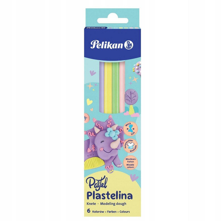 PLASTELINA PELIKAN 6 KOLORÓW PASTELOWYCH