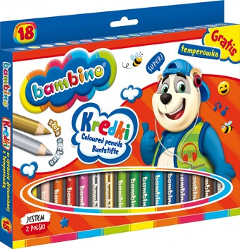Kredki Bambino 18 kolorów drewniana oprawa