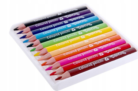 Kredki ołówkowe trójkątne 12 kolorów Colorino