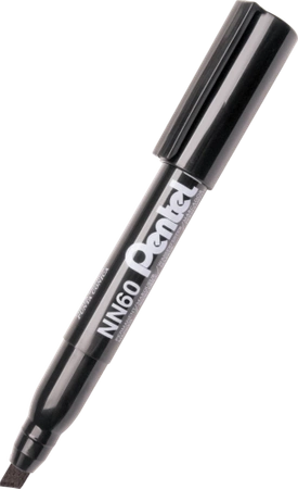 Marker wodoodporny ekologiczny ścięty czarny Pentel NN60
