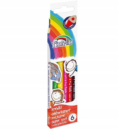 Kredki FIORELLO Super Soft trójkątne 6 kol.