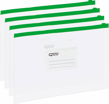 Koperta z zamkiem strunowym GrandEC009B A4 zielona