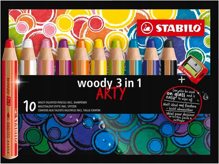 STABILO woody 3w1 kredki etui z temperówką 10 szt