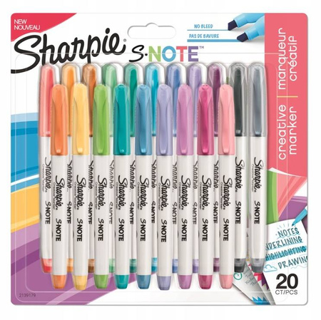 TEXTMARKER SHARPIE S-NOTE 20 KOL. PASTEL