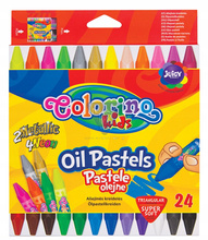 Pastele olejne 24 kolory trójkątne Colorino Kids