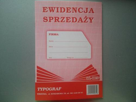 Ewidencja sprzedaży Typograf 48010 A5 32 strony