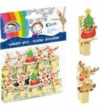 Ozdoby drewniane spinacz renifer, 10 szt. FIORELLO