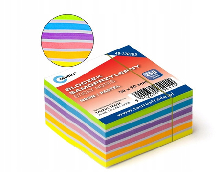 NOTES SAMOPRZYLEPNY 50*50 mix neon pastel 250k TAURUS
