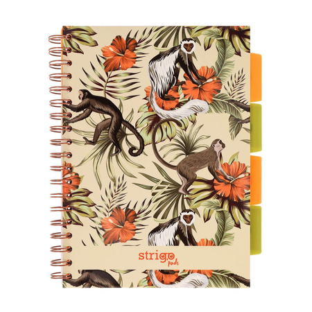 Kołozeszyt STRIGO PADS Project Book B5 kratka Tropiki Małpki