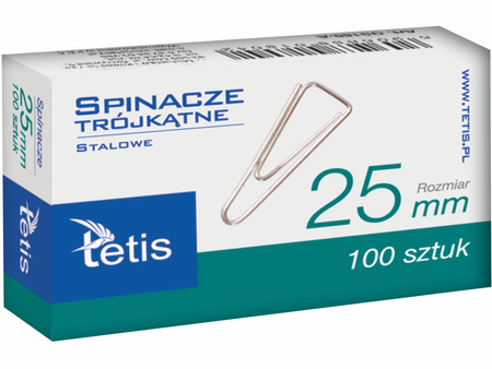 Spinacze biurowe Tetis GS180 trójkątne 33mm 100szt