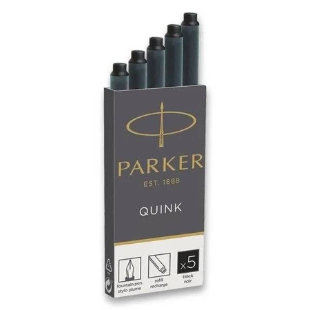 PARKER QUINK naboje do pióra czarny atrament 5 szt