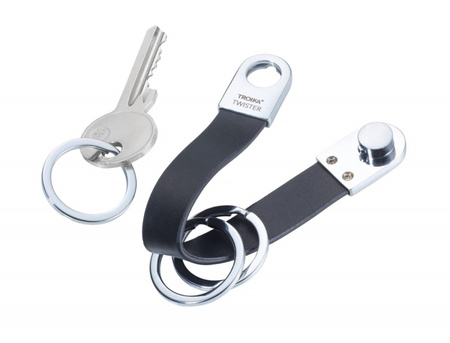 BRELOK TROIKA TWISTER STYLE, 3 KÓŁKA NA KLUCZE CZARNY