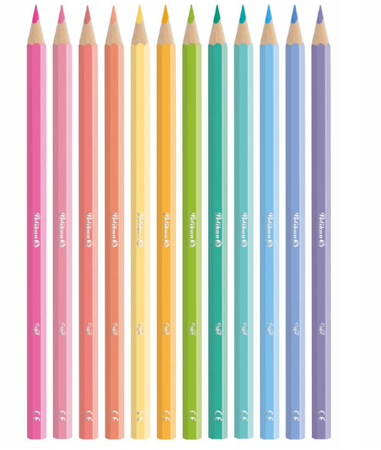 Pelikan kredki drewniane pastelowe 12 kolorów