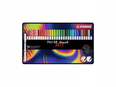 STABILO Pen 68 brush etui metalowe 30 szt. ARTY